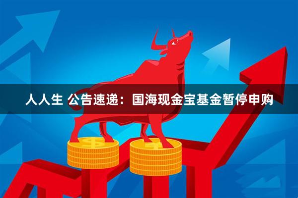 人人生 公告速递：国海现金宝基金暂停申购