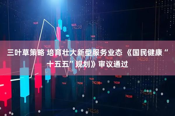 三叶草策略 培育壮大新型服务业态 《国民健康“十五五”规划》审议通过